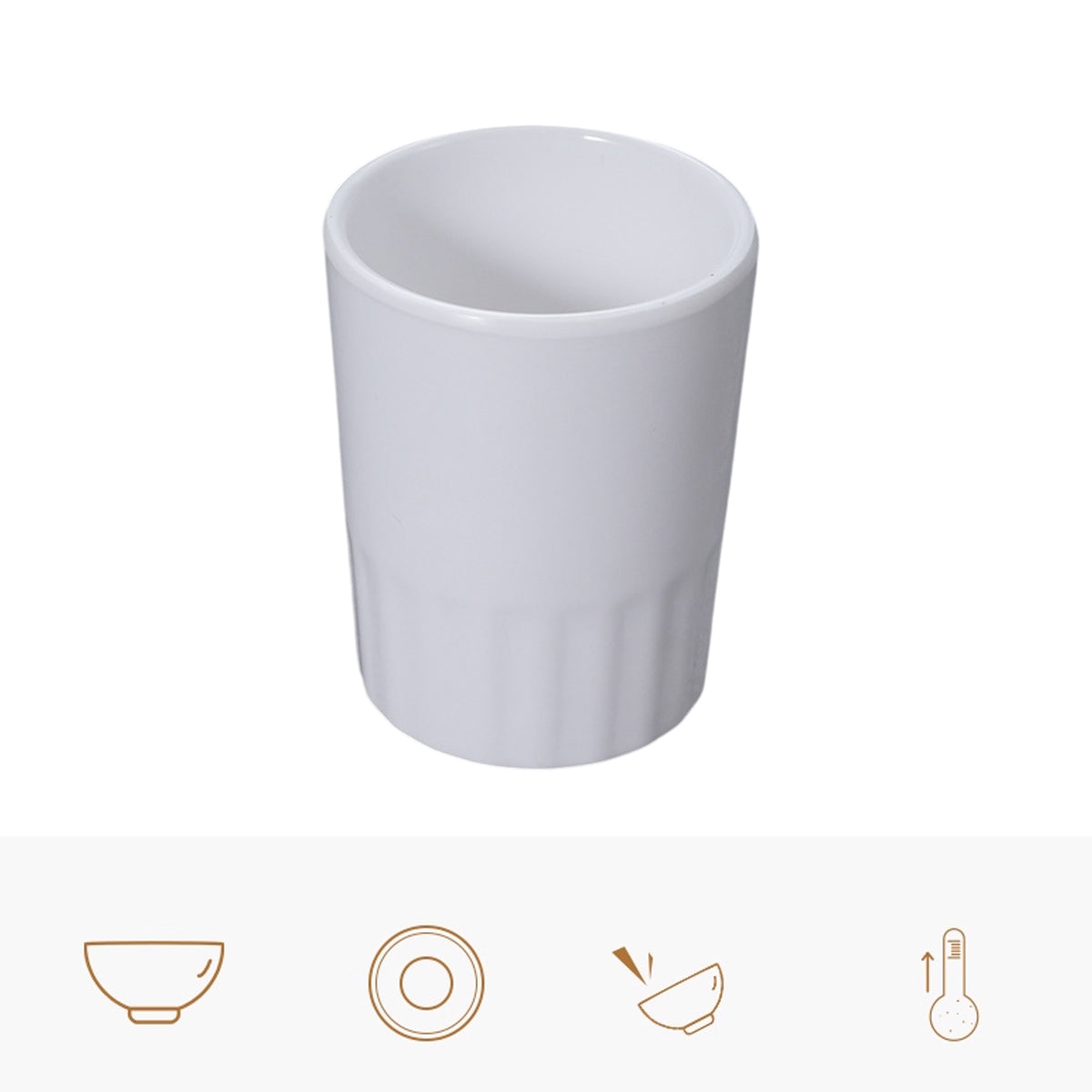 10pcs Shatterproof Melamine Tumbler Mugs in White