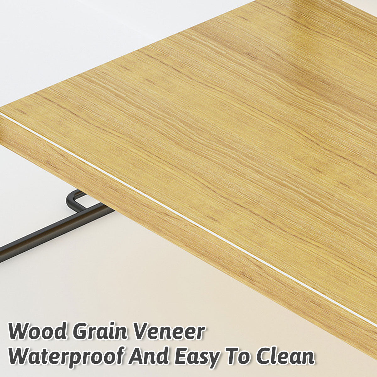 2-Tier Desktop Shelf Metal Frame and Wood Shelves