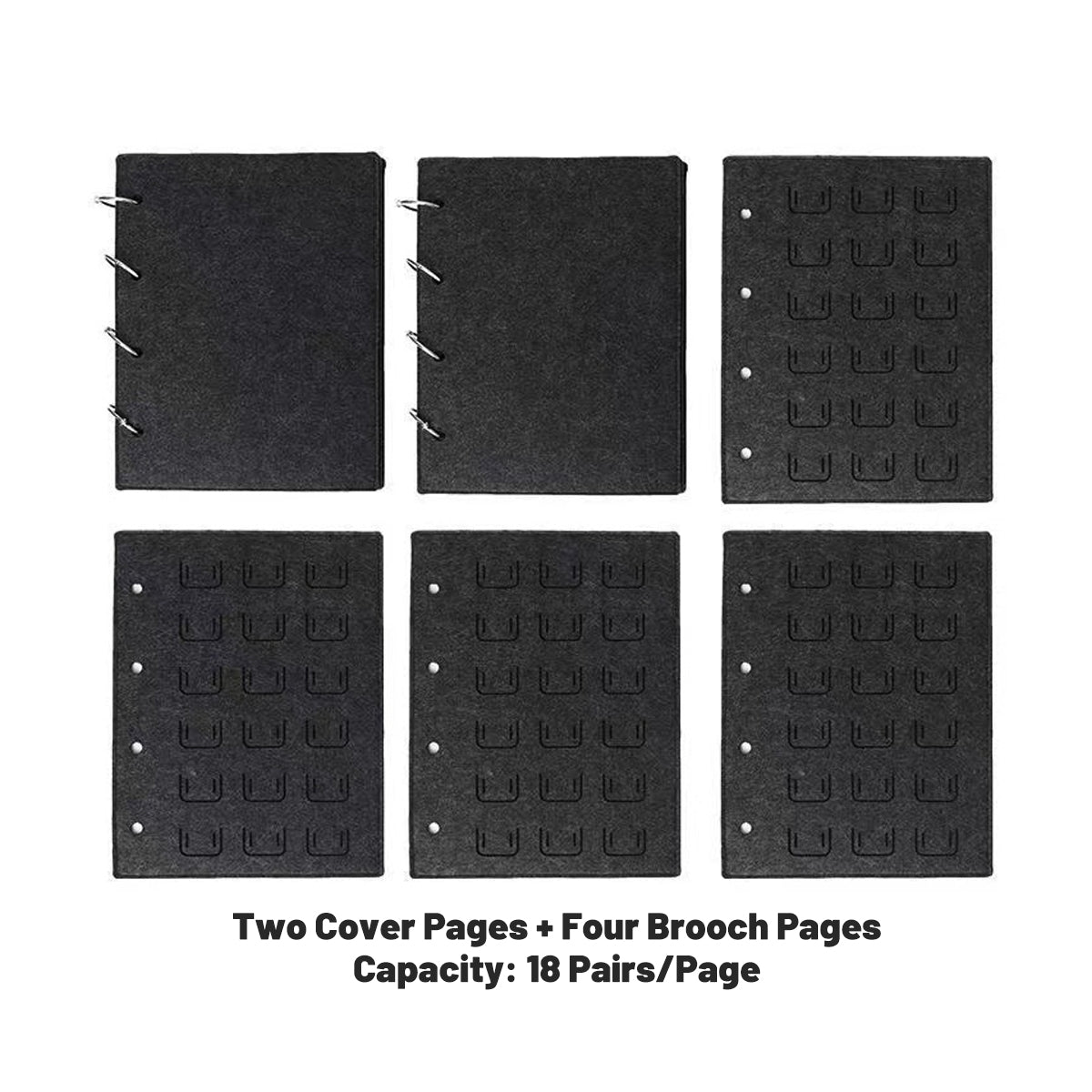 Felt Storage Book Loose-Leaf Folder for Badge Brooches