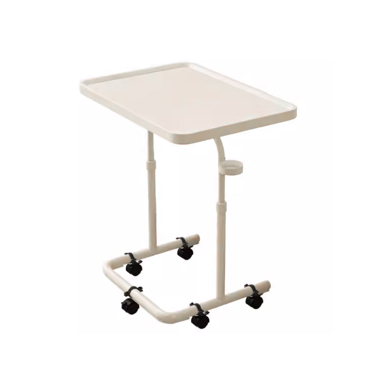 Adjustable Mobile Laptop Desk with Tiltable Top and Wheels