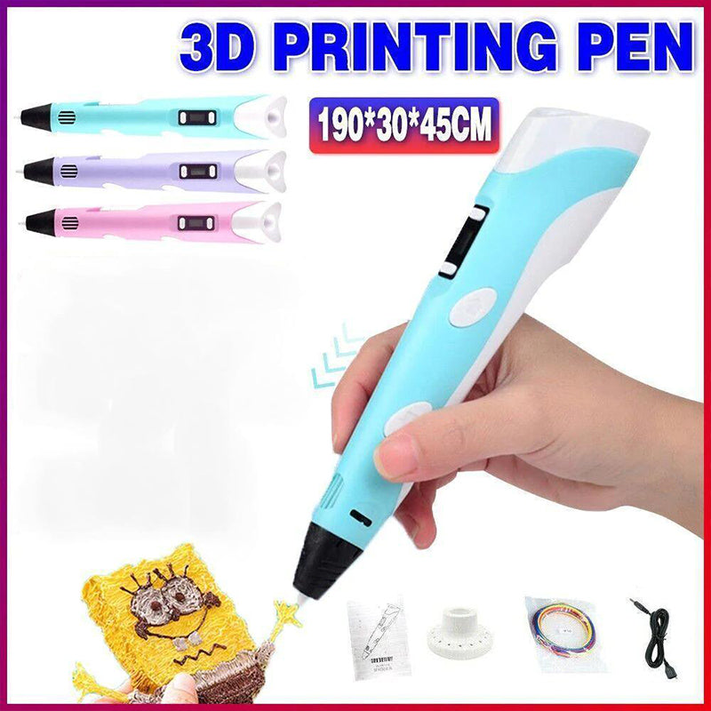 3D Printing Pen with LCD Screen USB and 3 Filaments