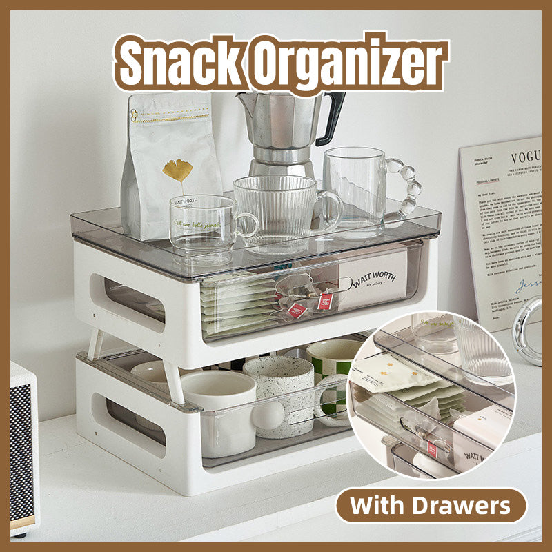 Two-Tier Desktop Organiser Transparent Stackable PET Drawers