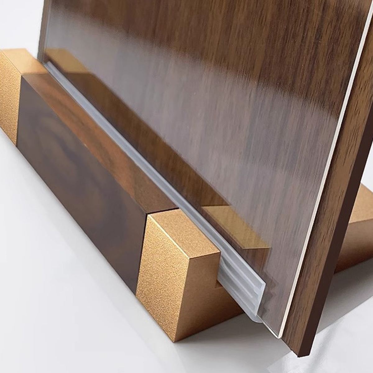 2 Pcs A4 Walnut Acrylic Desktop Display Stand