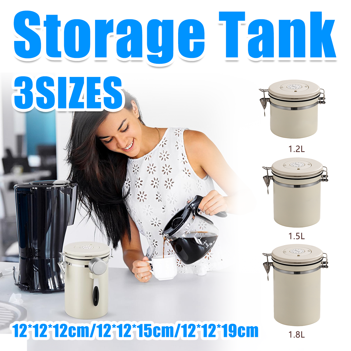 Stainless Steel Coffee Canister with CO2 Valve