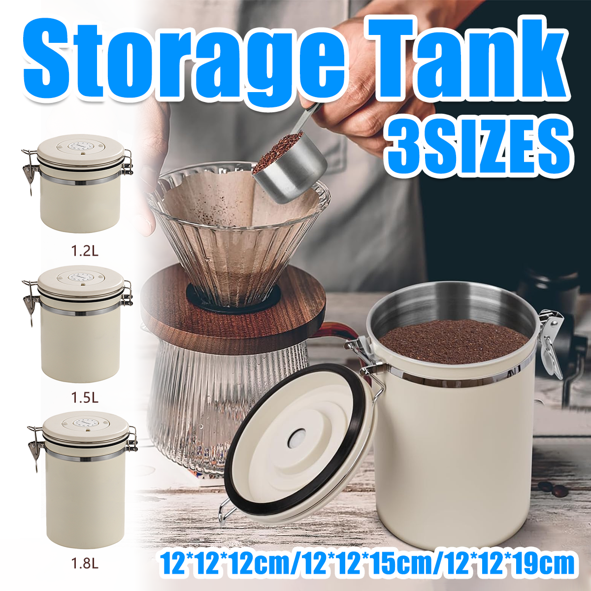 Stainless Steel Coffee Canister with CO2 Valve
