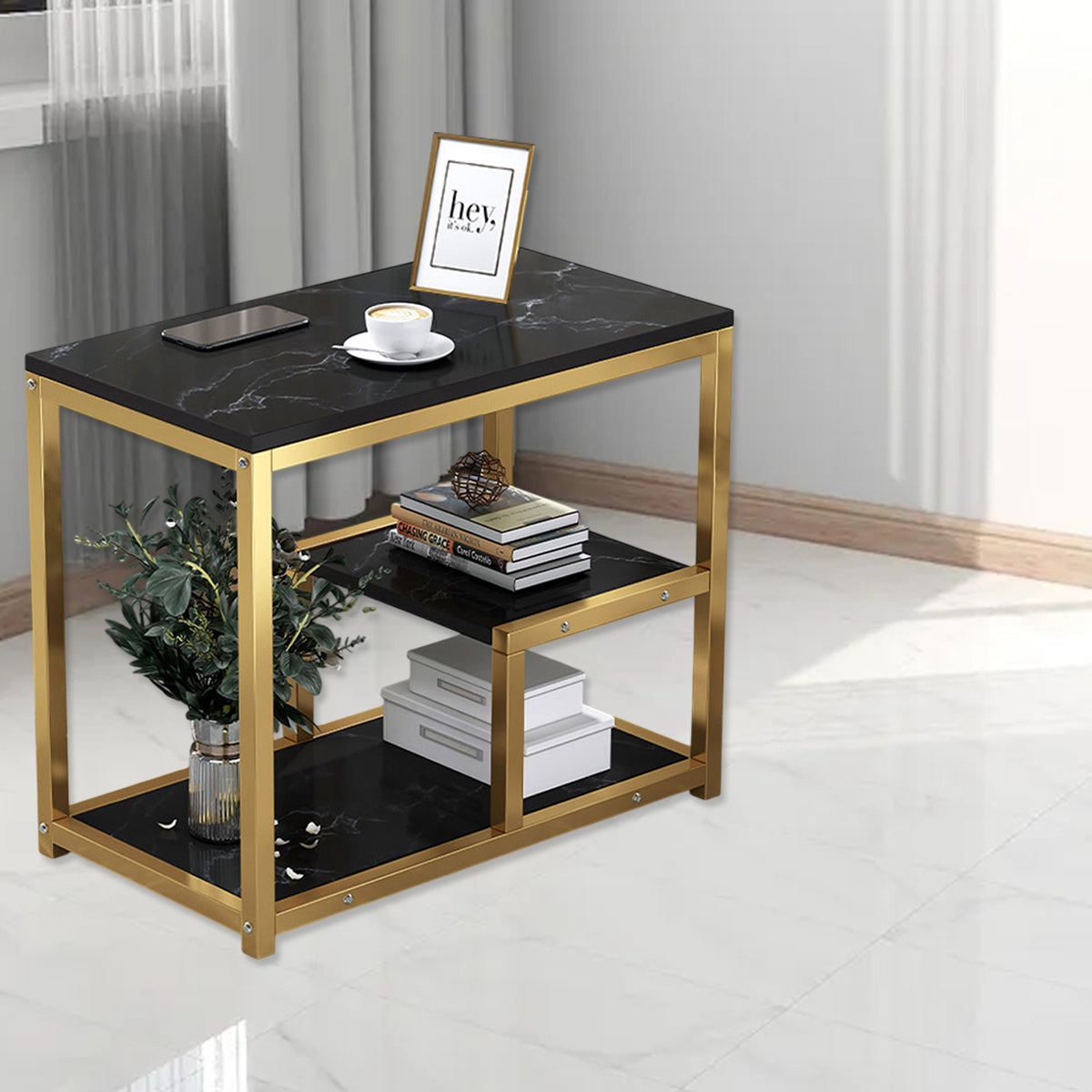 Marble Coffee Table Nesting Sofa Side Bed End Table