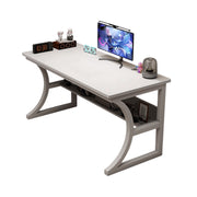 Desktop Computer Desk with Bookshelf and Sturdy Steel Frame for Home Office Study