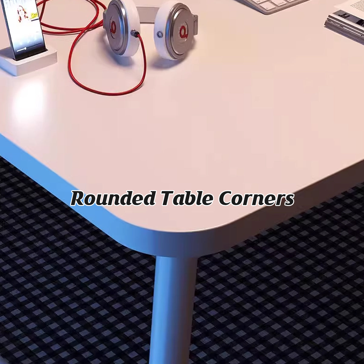 Folding Bed Desk Portable Floor Table with Drawer for Small Spaces