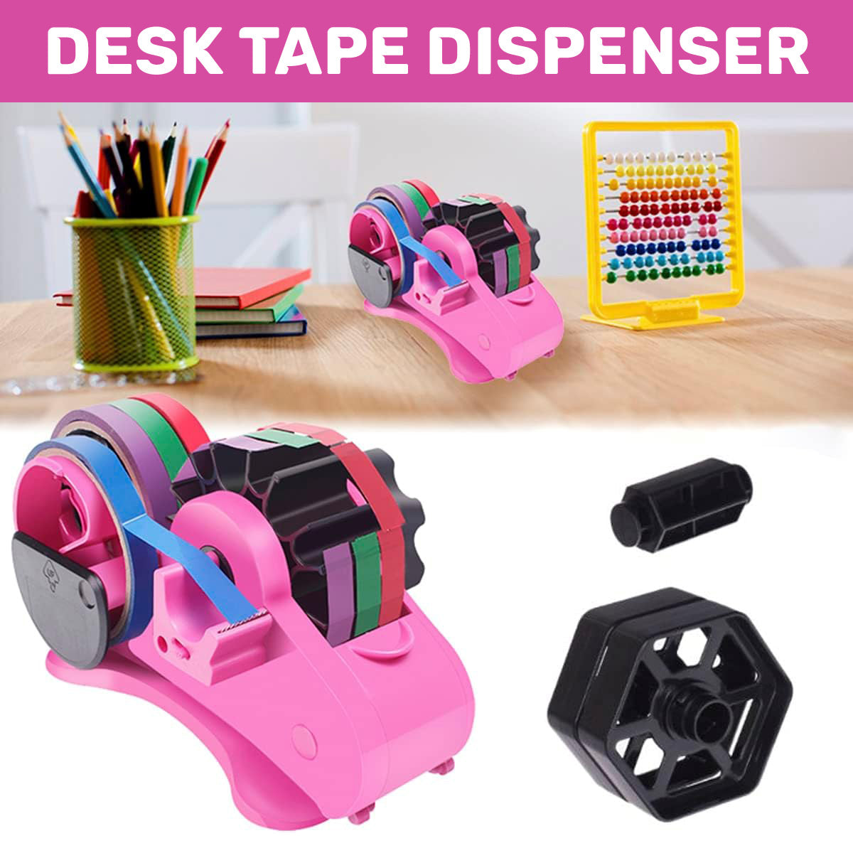 Multifunctional Tape Dispenser with Adjustable Cutting Blade and Storage