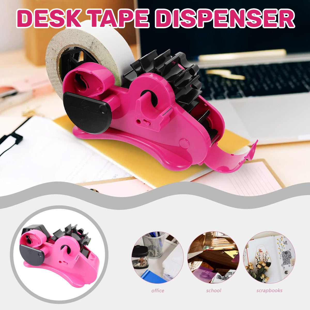 Multifunctional Tape Dispenser with Adjustable Cutting Blade and Storage