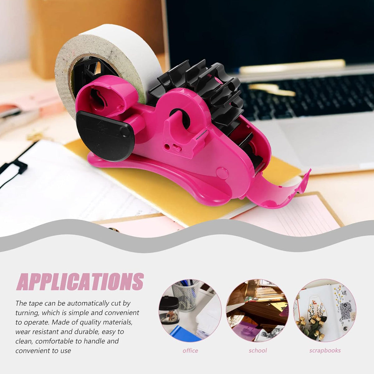 Multifunctional Tape Dispenser with Adjustable Cutting Blade and Storage