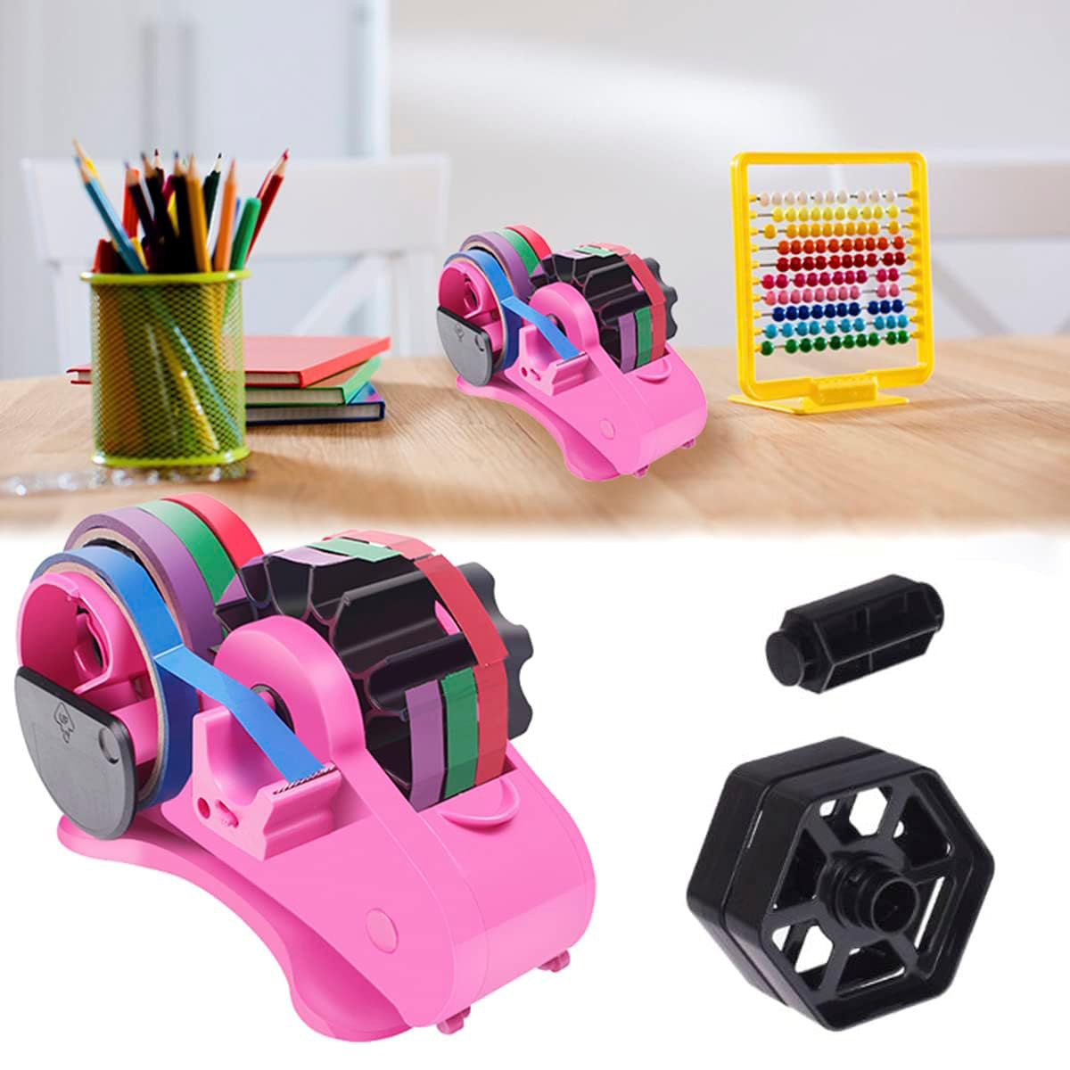 Multifunctional Tape Dispenser with Adjustable Cutting Blade and Storage