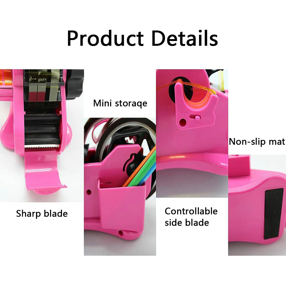 Multifunctional Tape Dispenser with Adjustable Cutting Blade and Storage