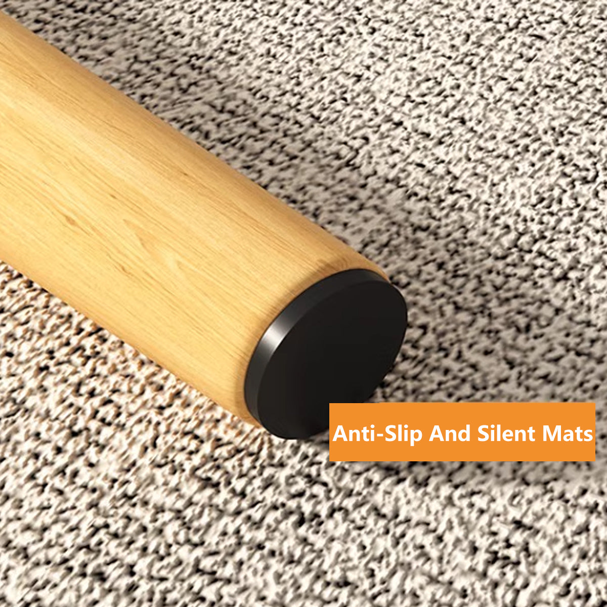 Round End Table with Solid Wood Legs and 1-Tier Design