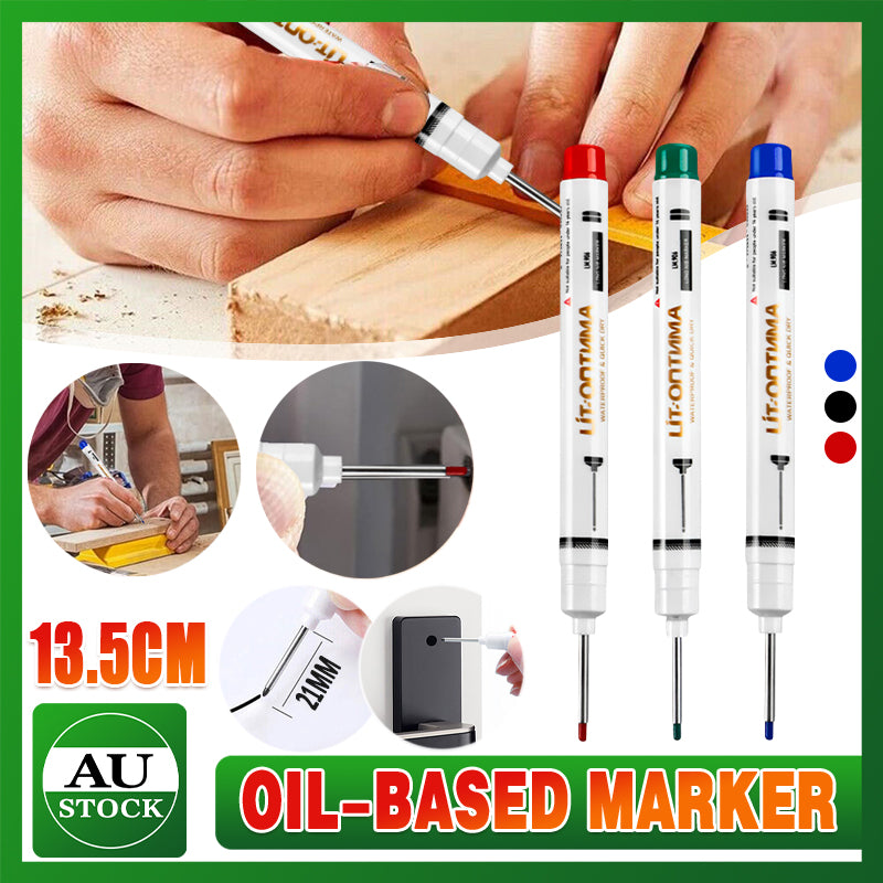 6PCS Long Nosed Precision Markers Waterproof Multi-Surface Marker Pens