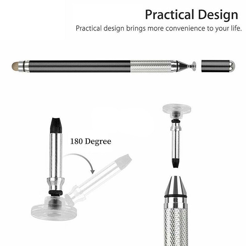 Capacitive Touch Screen Stylus 2-in-1 Fiber and Disc Tip
