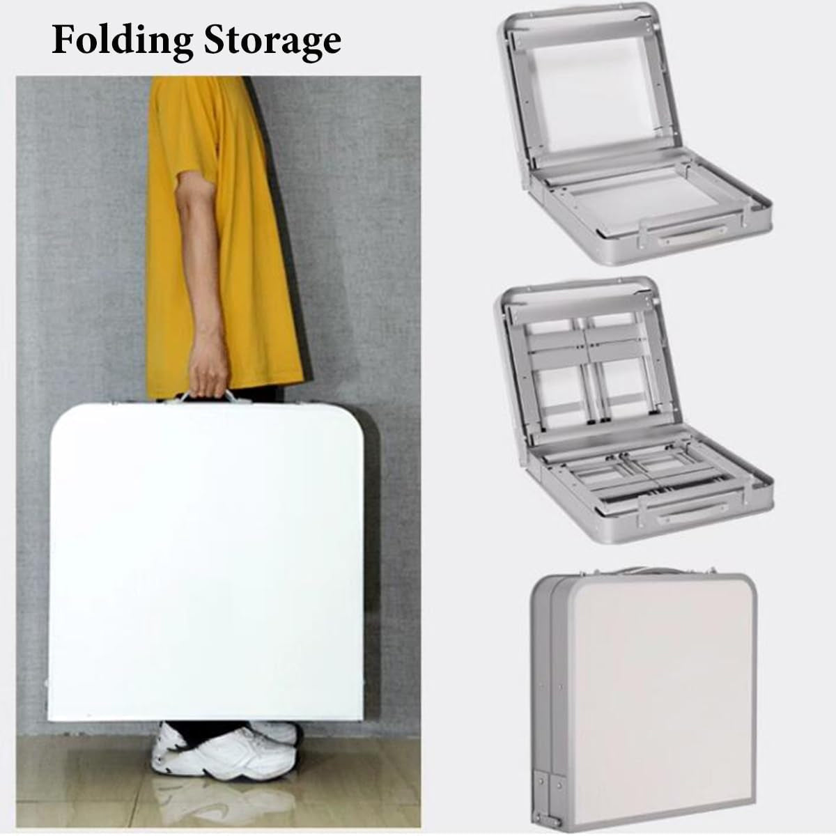 Folding Aluminium Picnic Table Set with 2 Stools