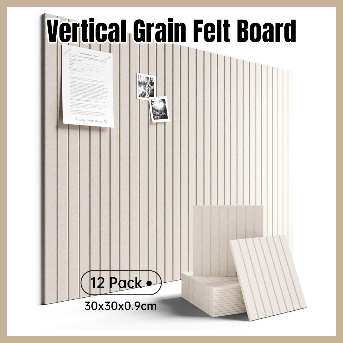 12 Pack Vertical Grain Felt Backdrop Panels for Office