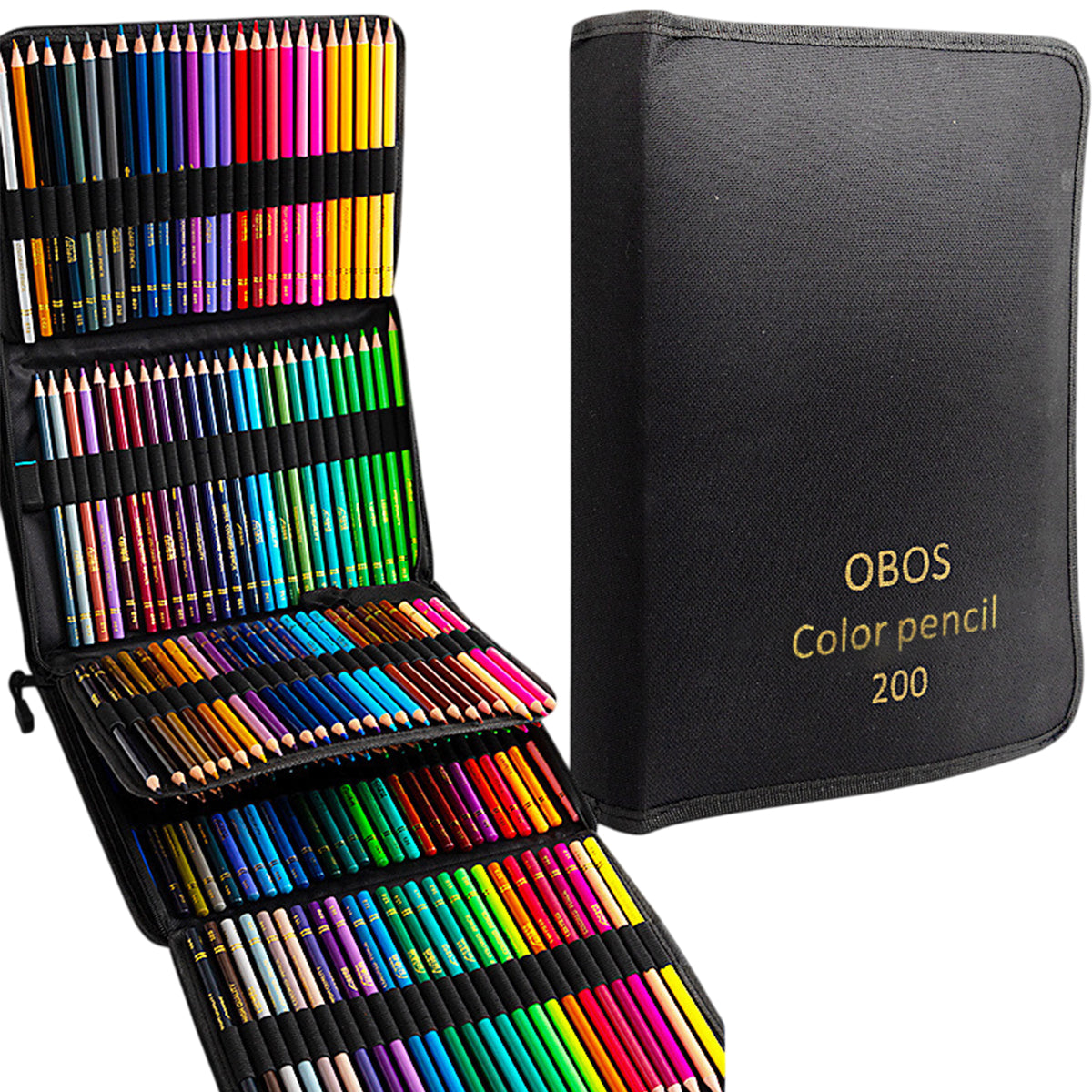 48 or 200 Colours Oil-Based Coloured Pencils with Wooden Barrels