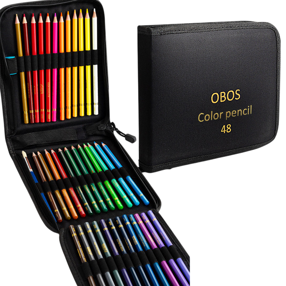 48 or 200 Colours Oil-Based Coloured Pencils with Wooden Barrels