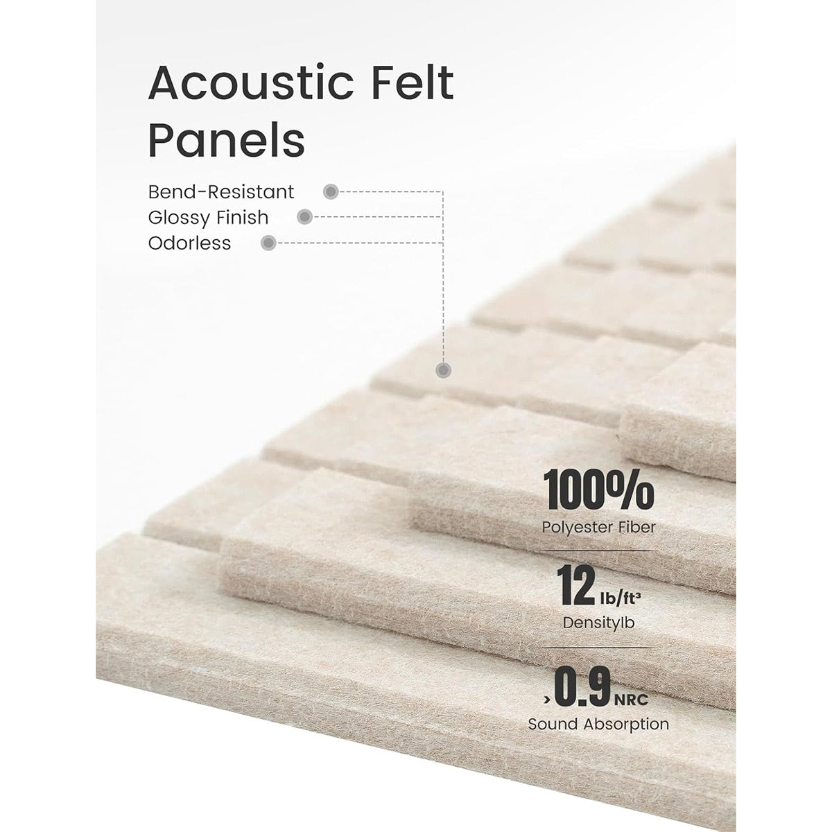 12 Pack Vertical Grain Felt Backdrop Panels for Office