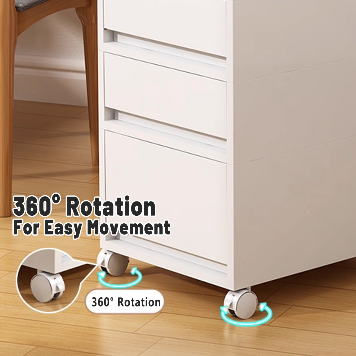 Mobile Storage Cabinet with Drawers and Rolling Casters for Office