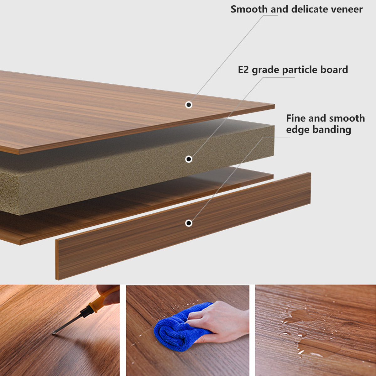 Adjustable Height Side Table Flip Top Guard Rail