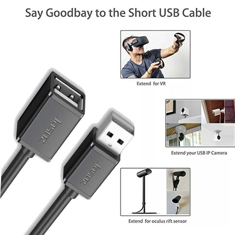 JASOZ USB 2.0 Extension Cable A Male to A Female Long Cord for PC & MacBook