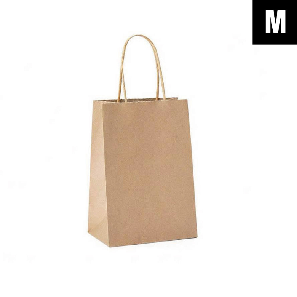 50pcs Kraft Paper Gift Bags with Rope Handles