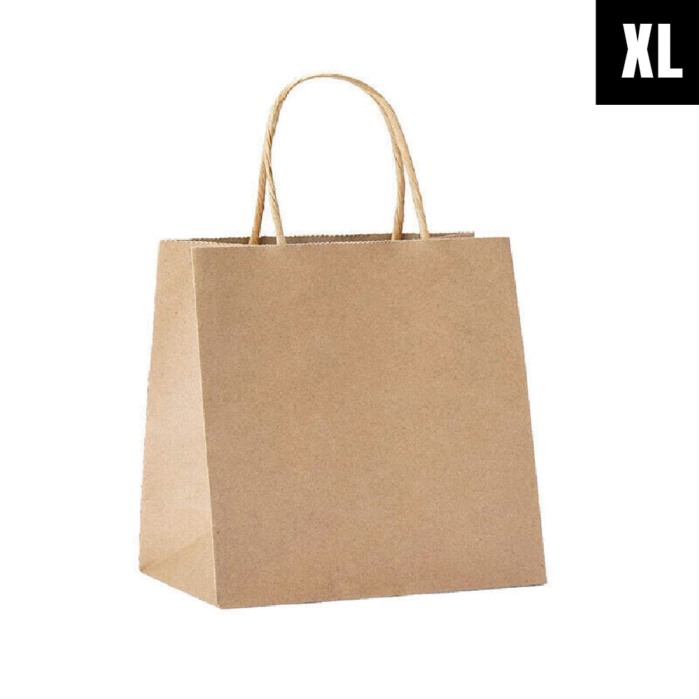 50pcs Kraft Paper Gift Bags with Rope Handles