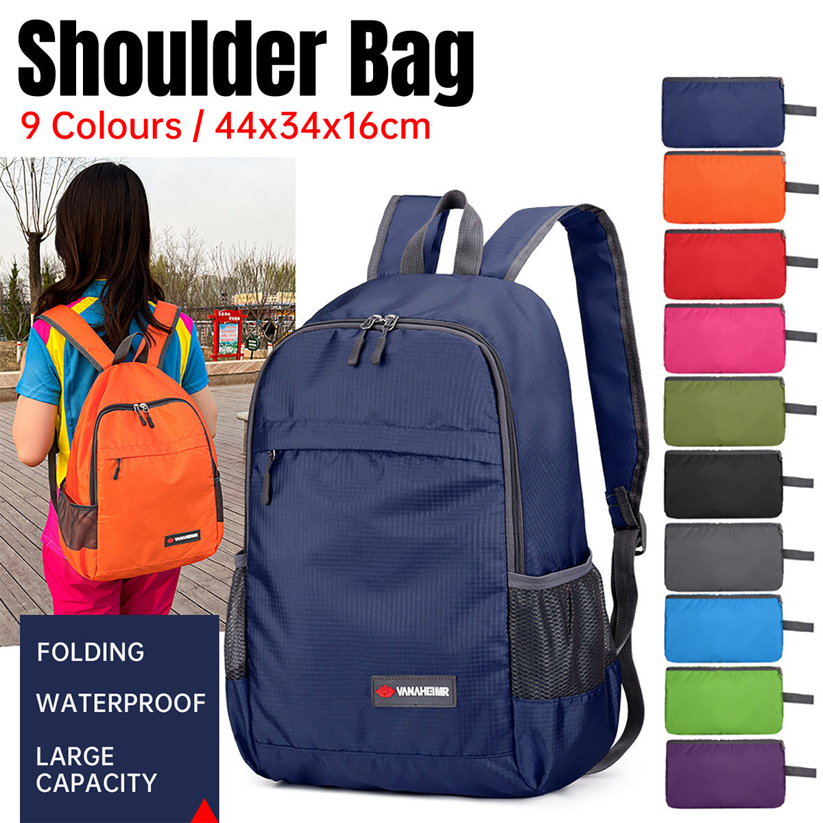 Waterproof Folding Backpack with Lightweight Large Capacity Design