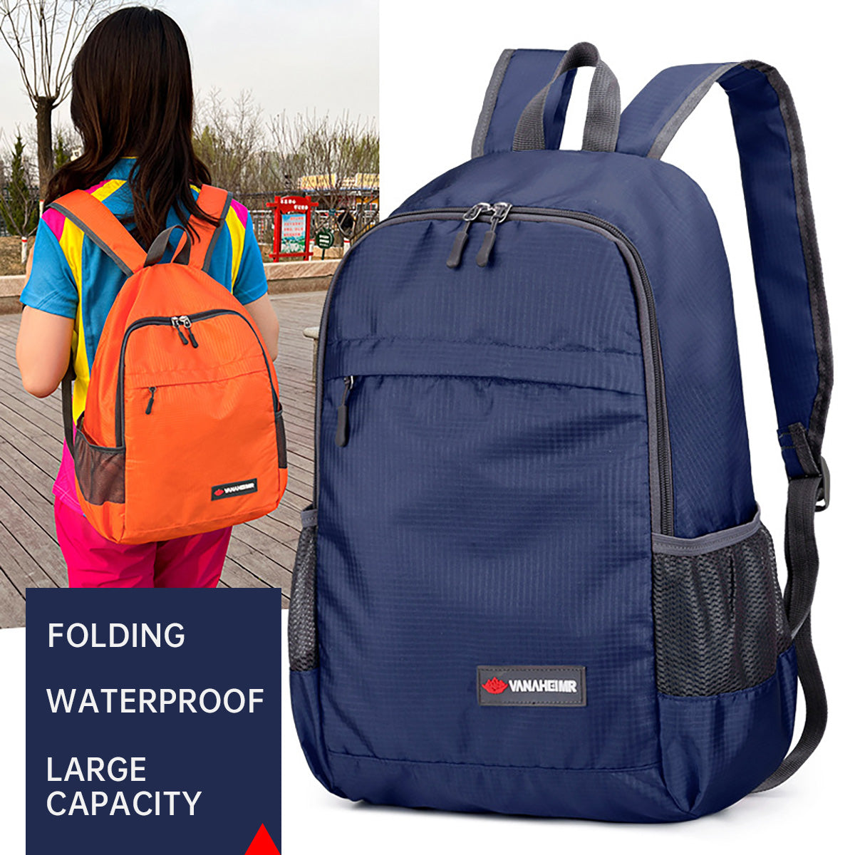 Waterproof Folding Backpack with Lightweight Large Capacity Design