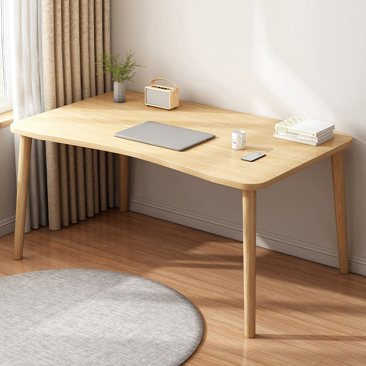 Simple Home Office Desk with Space Saving Compact Design