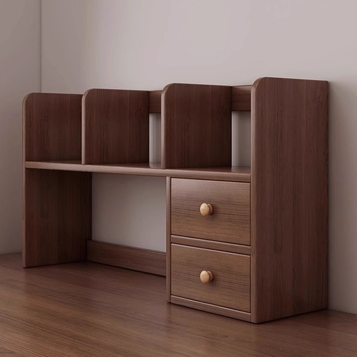 Solid Wood Desktop Shelf Two Tiers for Books Files