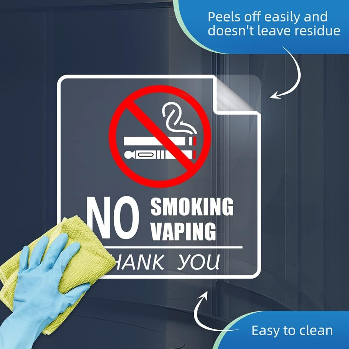 10 Pcs No Smoking Sign Sticker Waterproof Removable Label