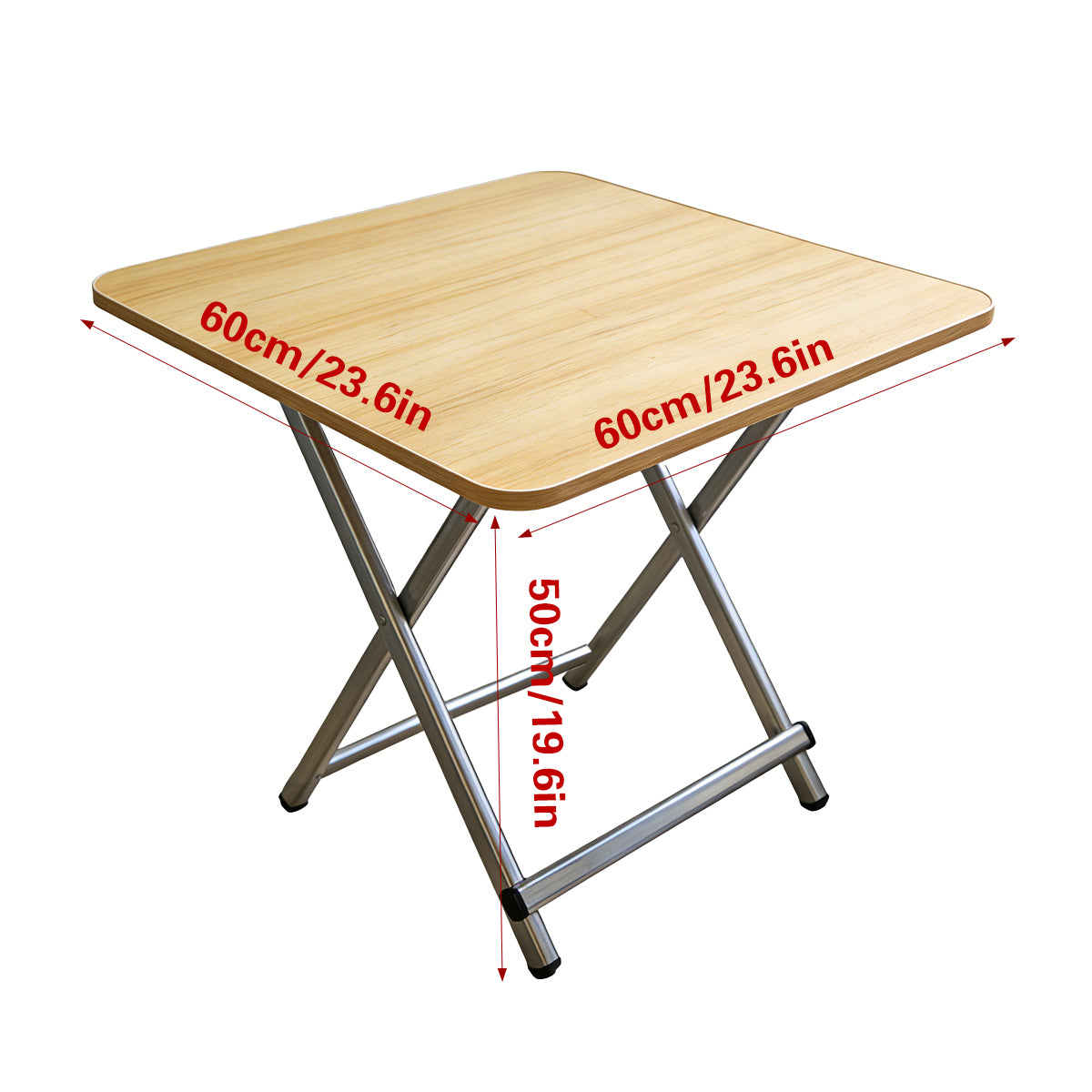 60cm Wooden Folding Square Table for Home and Workspace
