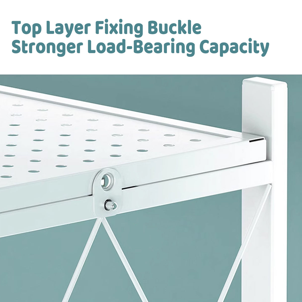 Metal Foldable Multi Layer Storage Rack with Rotating Wheels