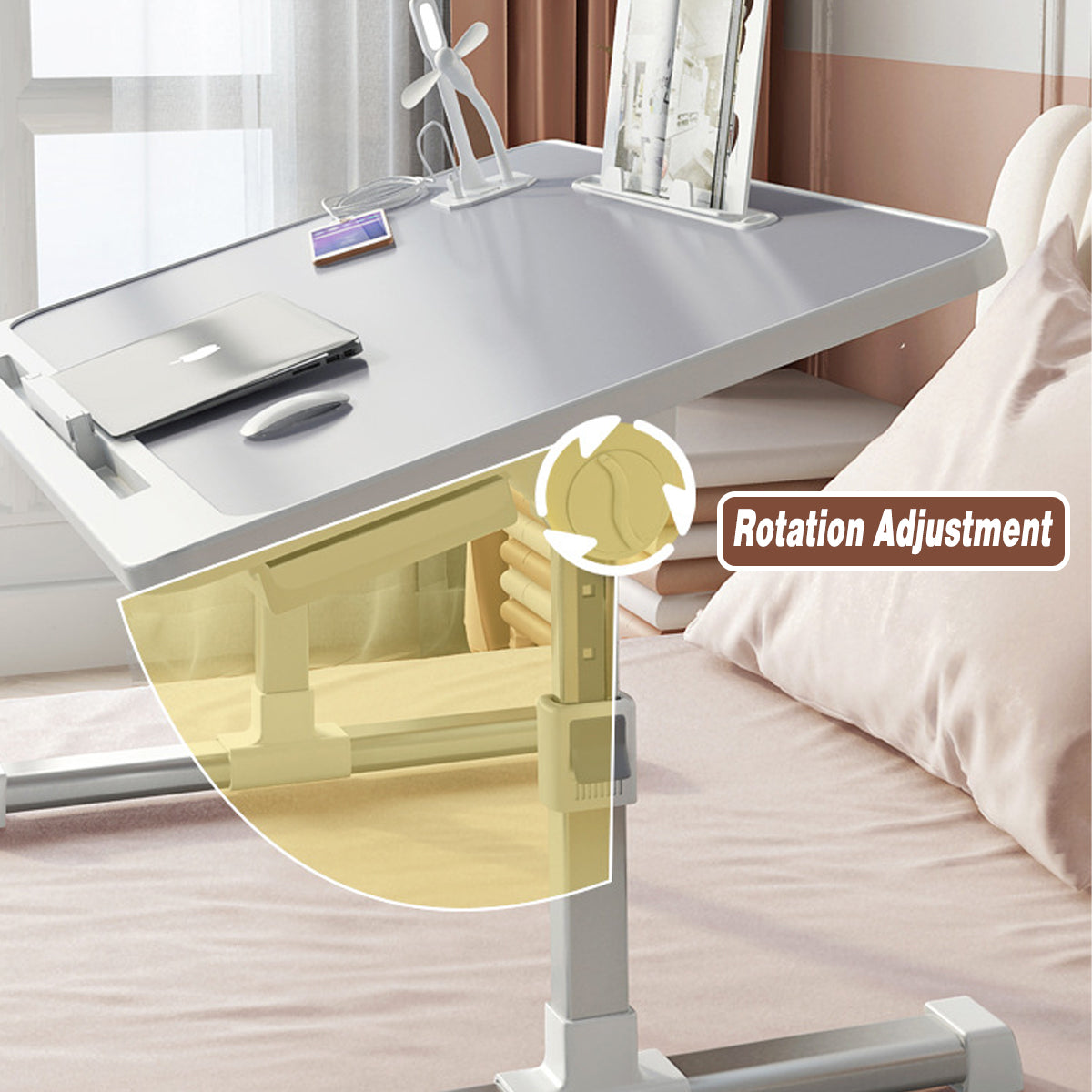 Laptop Bed Tray Desk Adjustable with USB Port for Work and Study