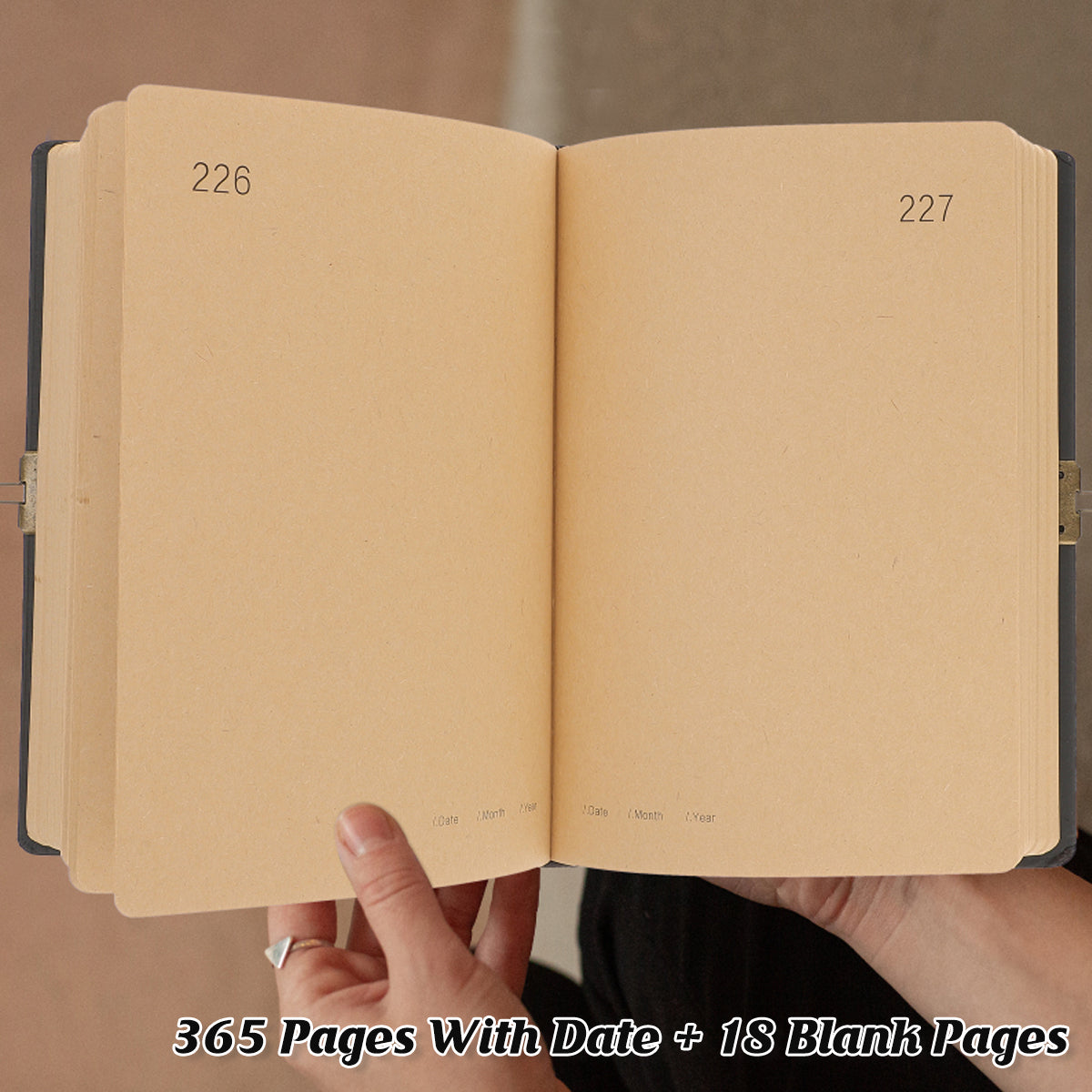 2 Pcs Kraft Paper Notebooks 365-Day Planner Cowhide Lock