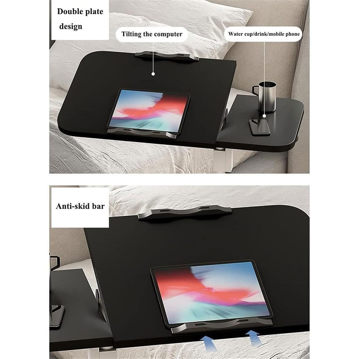 Adjustable Folding Computer Desk Stand with Tiltable Desktop