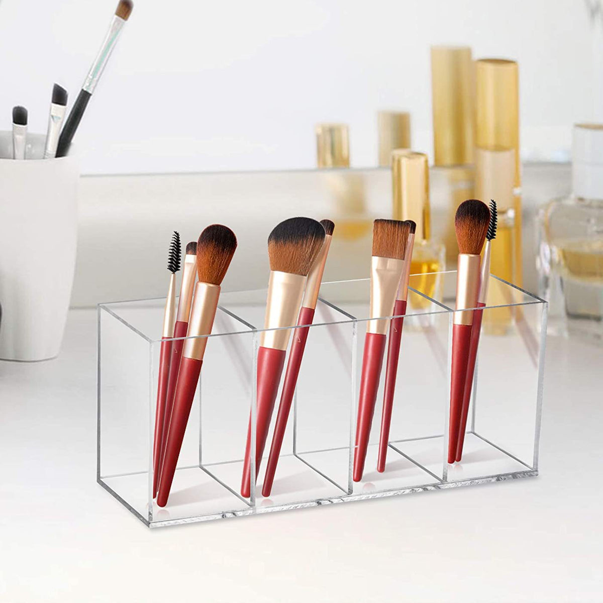 Transparent Acrylic Storage Box Four-Compartment Organiser