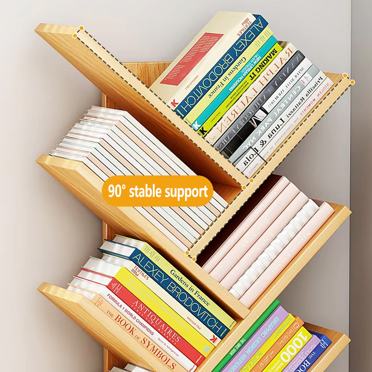 8-Shelf Tree Bookshelf with Modern Wood Design