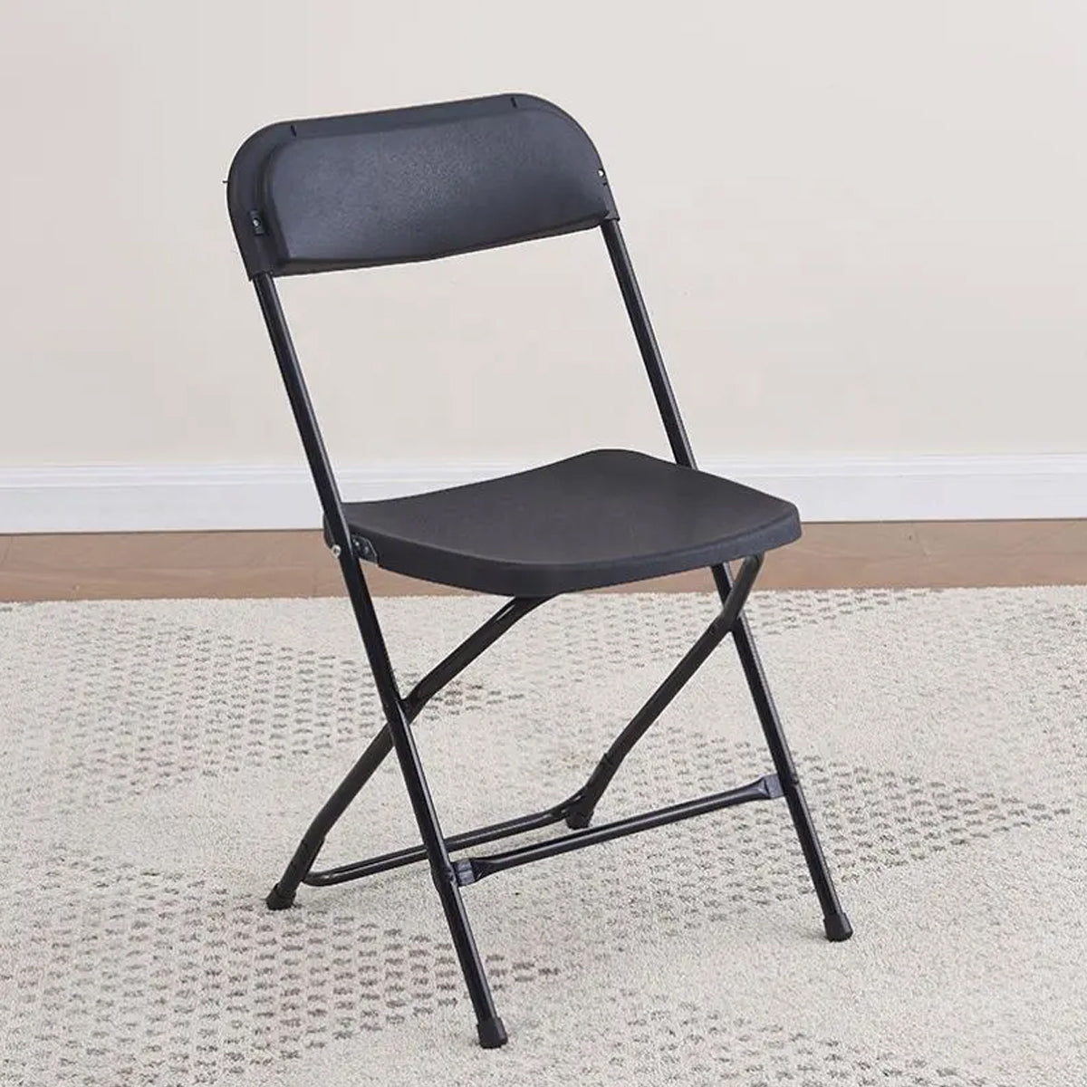 Folding Chair with Backrest Portable Metal Frame Seating for Indoor Outdoor