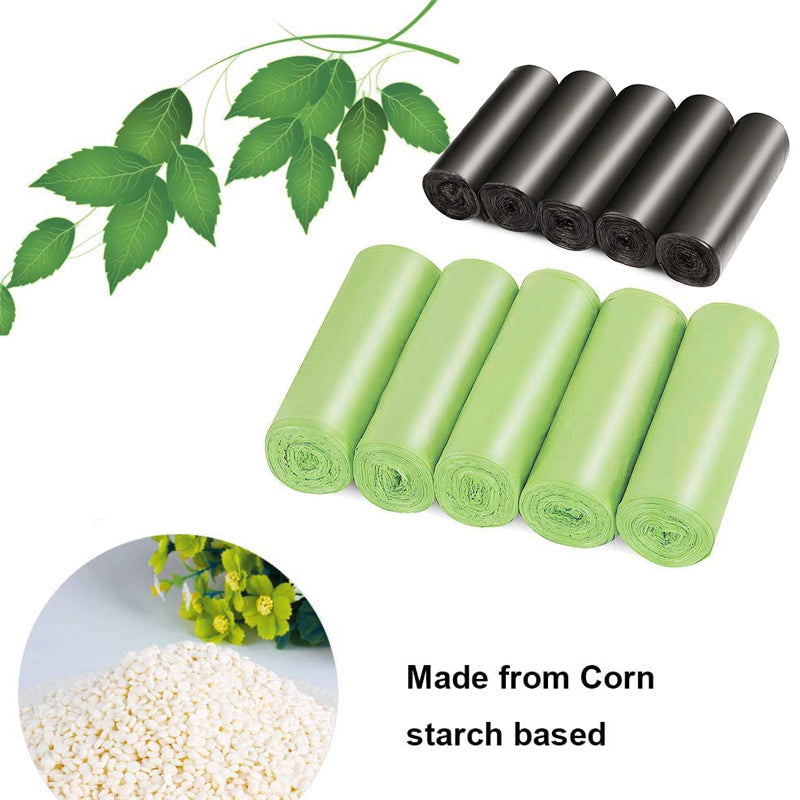150/300/1000PCS Biodegradable Bin Liners Kitchen Trash Bags Assorted Sizes
