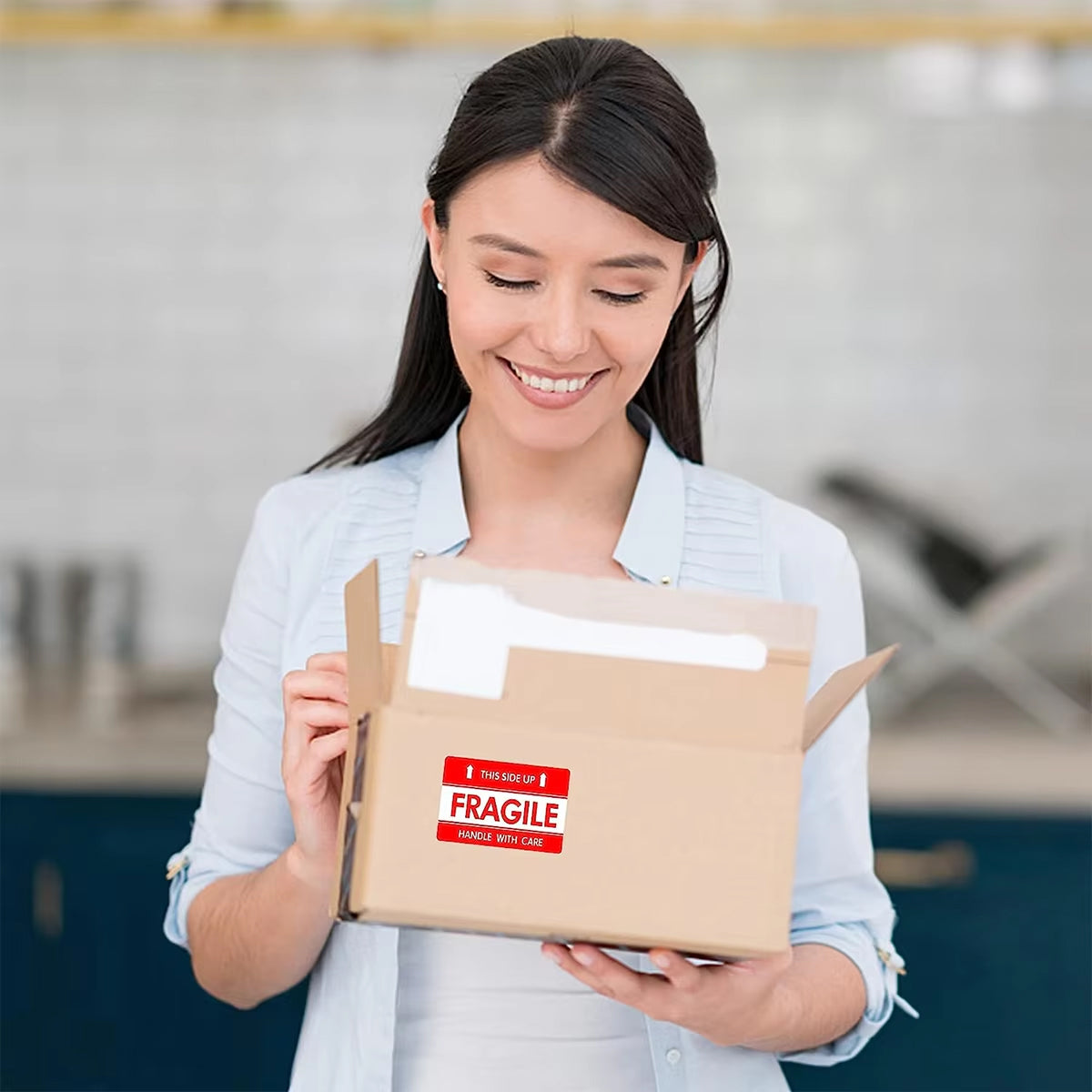 500PCS Fragile Stickers Careful Shipping Labels for Packaging Protection Roll