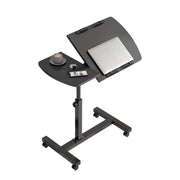 Mobile Height Adjustable Rotatable Bedside Table with Wheels