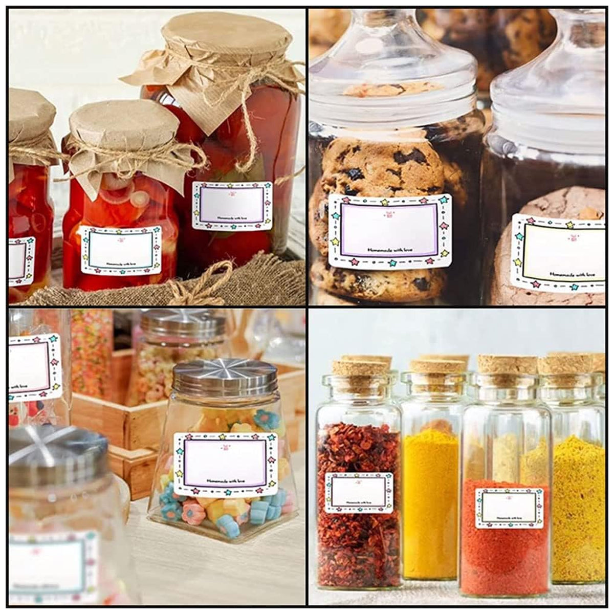 500PCS Name Label Stickers with Colour Border Roll