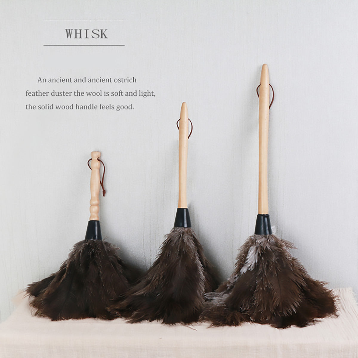 Ostrich Feather Duster with Strap for Home Cleaning