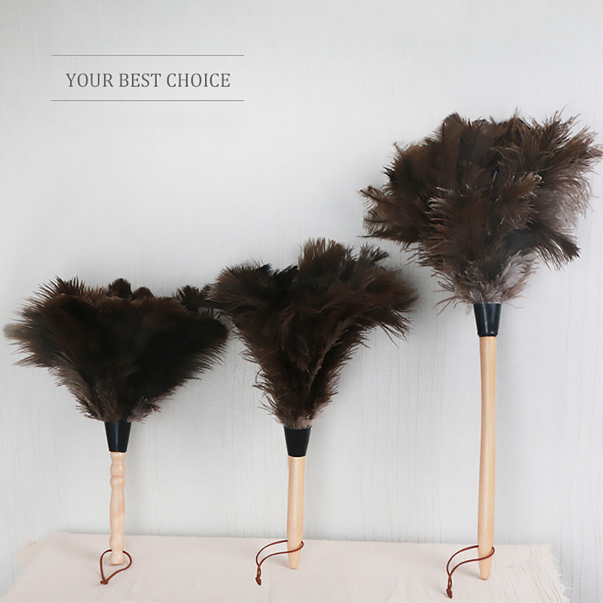 Ostrich Feather Duster with Strap for Home Cleaning