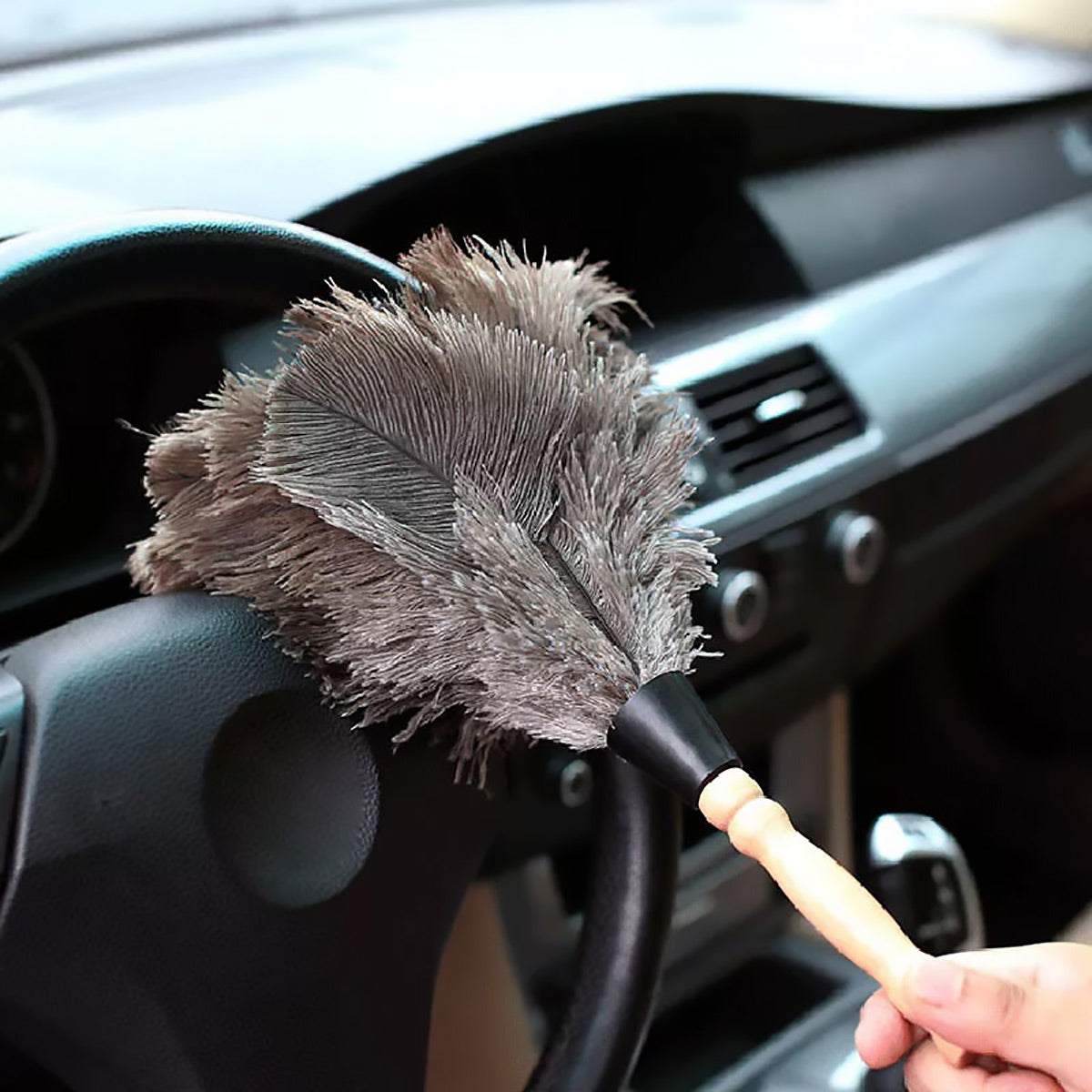 Ostrich Feather Duster with Strap for Home Cleaning